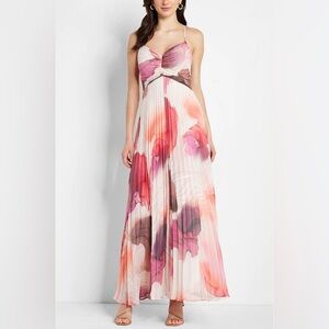 Express Watercolor Printed Sleeveless Pleated Maxi Size X-Small NWT